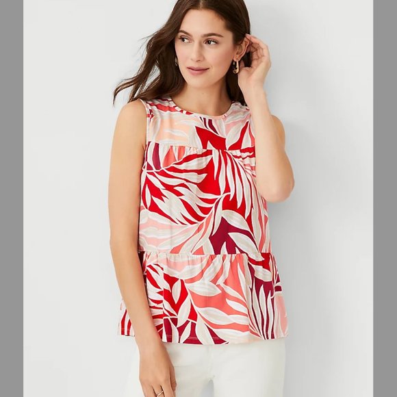 Ann Taylor | Tops | Nwt Ann Taylor Tropical Tiered Pima Cotton Shell ...